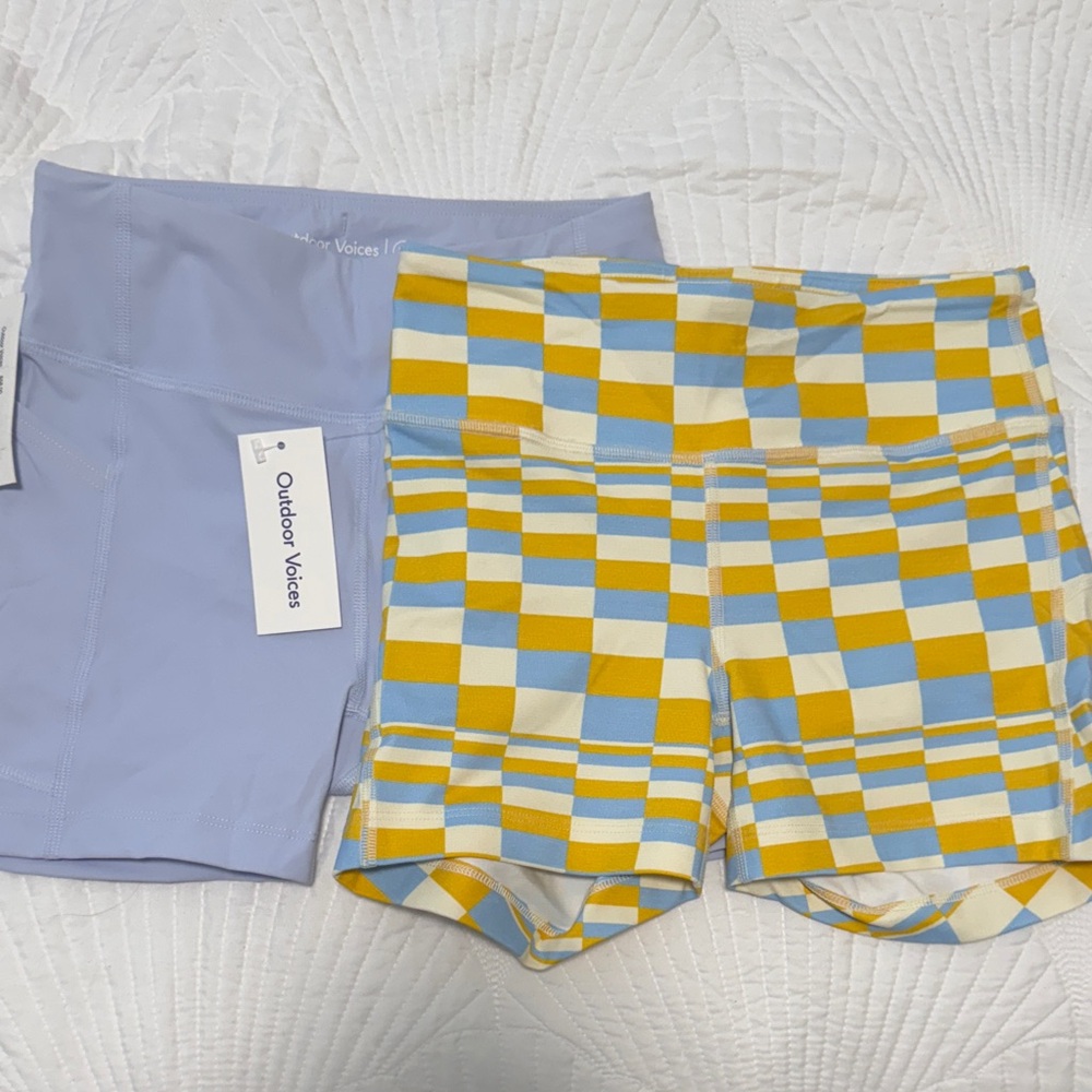Outdoor Voices Lavender and Checkered Shorts